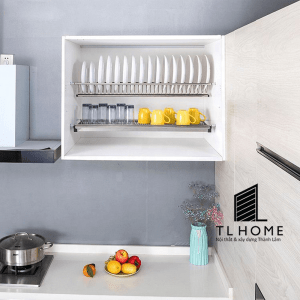 Giá bát đĩa 2 tầng chữ V inox dẹt