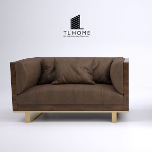 Sofa đơn khung gỗ óc chó bọc da PU