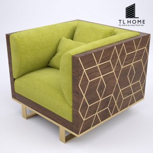 Sofa đơn khung gỗ óc chó bọc nỉ