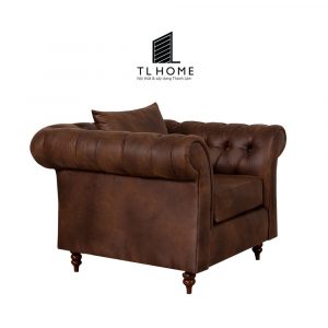 Sofa đơn khung gỗ sồi bọc da PU