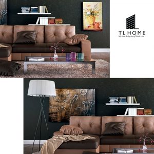 Sofa giường khung gỗ óc chó bọc da PU