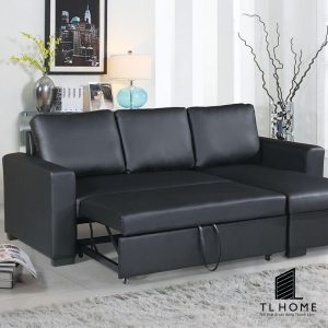 Sofa giường Tân cổ điển khung gỗ óc chó da Simili