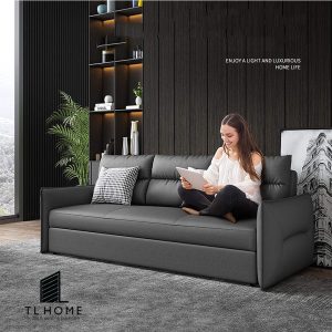 Sofa Giường Tân cổ điển khung gỗ sồi bọc Da Simili (PVC)