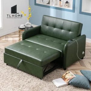 Sofa giường Tân cổ điển khung inox da Microfiber