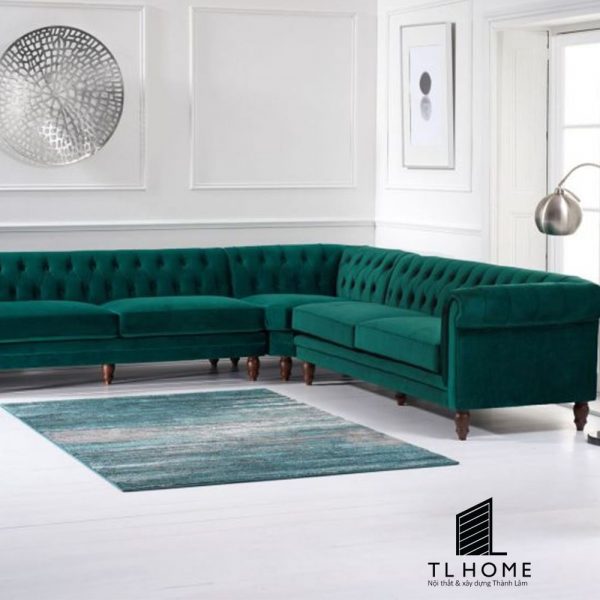 Sofa góc khung gỗ sồi bọc nỉ