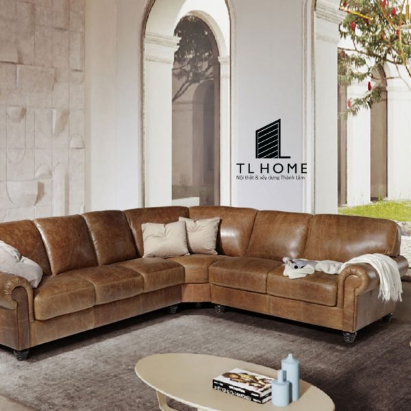 Sofa góc khung inox bọc da PU