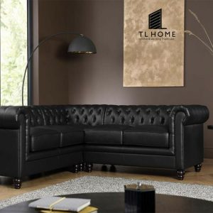 Sofa góc Tân cổ điển khung gỗ sồi bọc da thật