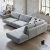 Sofa góc Tân cổ điển khung inox bọc vải thô