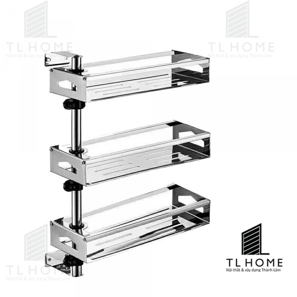 Giá treo ngoài gia vị 3 tầng inox nan dẹt 304